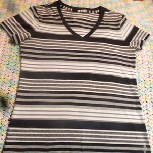 Comfy Reebok workout striped shirt V neck long